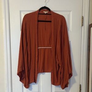 Elegant Terracotta Open-Front Cardigan